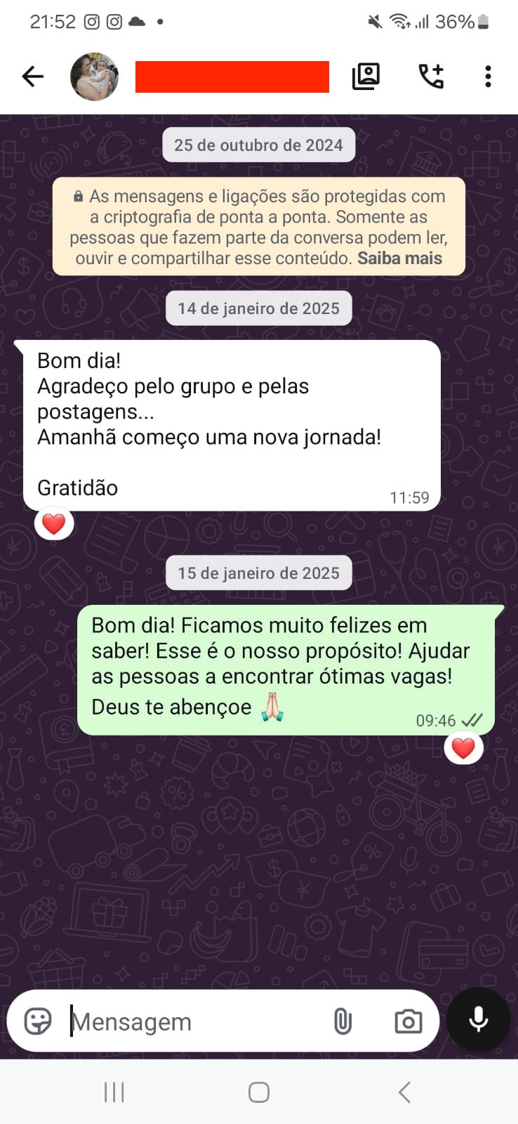 Print de mensagem de anunciante 2